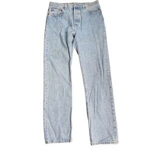 Levis Premium 501 Original Fit Jeans‎ Light Wash Blue Denim Big E 29